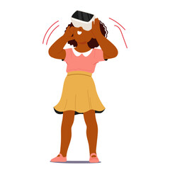 Young Girl Wearing Virtual Reality Goggles, Experiencing Excitement And Joy. The Image Depicts The Future Of Technology
