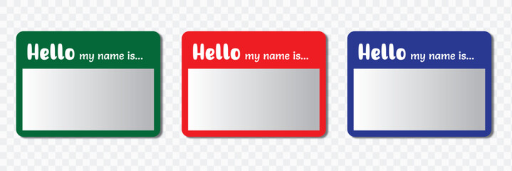 Hello my name cards set. vector hello my name is stickers. EPS 10. © Artopedia_1