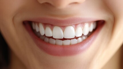 Obraz premium Perfect smile close up. Smiling woman. Smile background