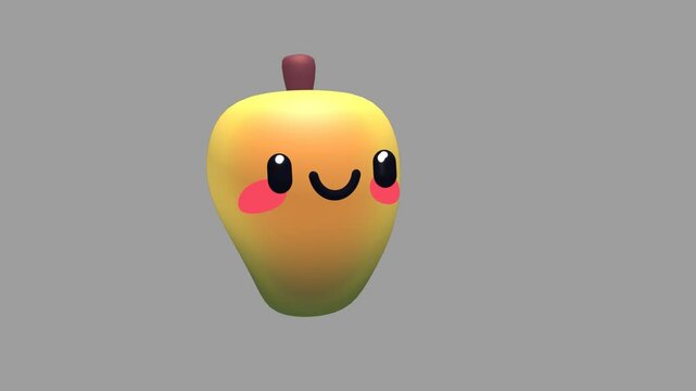 Cute yellow cartoon character  infinite loop transparent video animation in 4k 