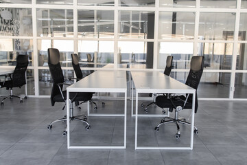 Working space in the modern office with contemporary furniture