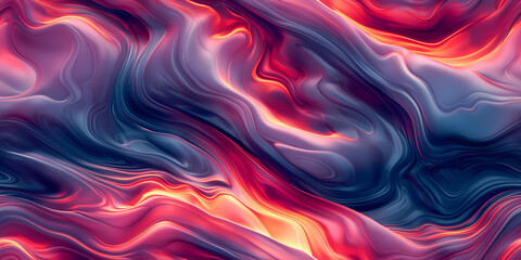 Obraz premium Irıdescent colorful satin fluid waves seamless background. Generative ai