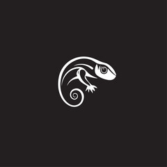 Chameleon in cartoon, doodle style . Image for t-shirt, web, mobile apps and ui. Isolated 2d vector illustration in logo, icon, sketch style, Eps 10, black and white. AI Generative