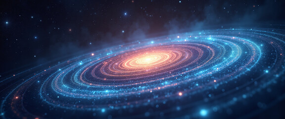 Fototapeta premium Cosmic dust spirals around distant stars forming mesmerizing patterns in the expansive reaches of the cosmos creating a dreamlike visual.