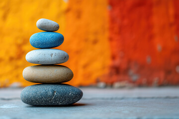 Balanced Stone Tower Blank Colors Background - Space for Text	