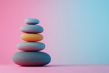 Balanced Stone Tower Blank Colors Background - Space for Text	