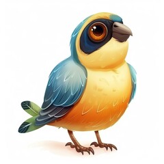 Finch Gratitude emotion fantasy animal cartoon isolated whitebackground
