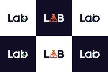 Lab science logo design word mark collection