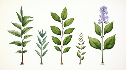 Fototapeta premium A botanical illustration of a plant that is used in religion or spirituality, with a focus on capturing the plant's spiritual significance.