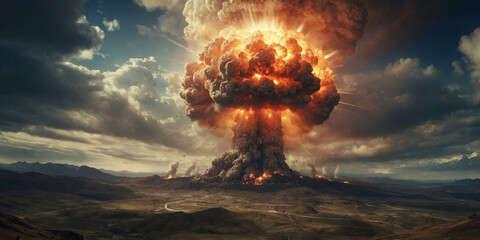 nuclear strike , nuclear mushroom , global conflict , end of humanity , missile strike