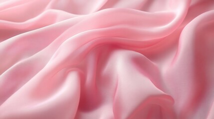 Obraz premium Soft pink silk fabric with flowing, wavy folds