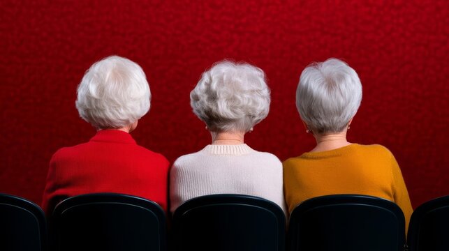 Seniors attending a local theater play, enjoying the performance, engaging and cultural