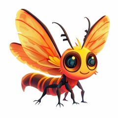 Fototapeta premium Firefly Trust emotion fantasy animal cartoon isolated whitebackground