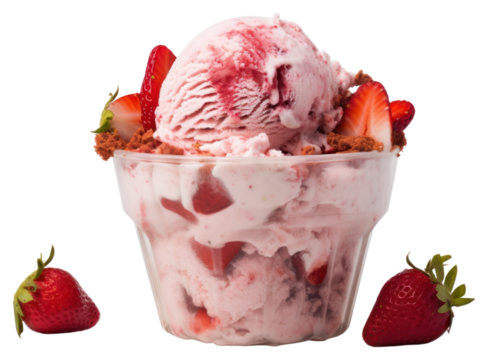 PNG Ice cream strawberry sunday dessert sundae food.