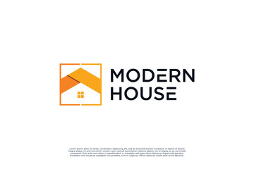 Modern house property logo design