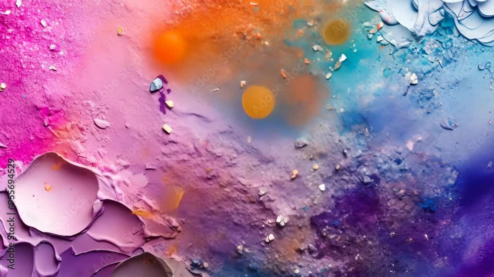 Poster Soft pastel color background with glitter and wavy shape with blank text space, sparkle and pastel background