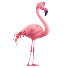 Fototapeta premium Flamingo Gratitude emotion fantasy animal cartoon isolated whitebackground