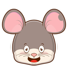 mouse playful face cartoon cute