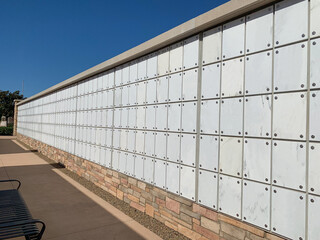 Fototapeta premium A columbarium wall in cemetery.