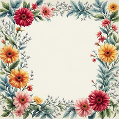 Flower frame border design.