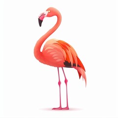 Fototapeta premium Flamingo Light element animal cartoon isolated whitebackground 16:9