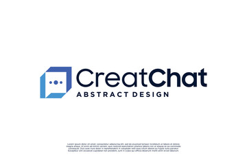 Creative chat logo design. Conversation logo innovation