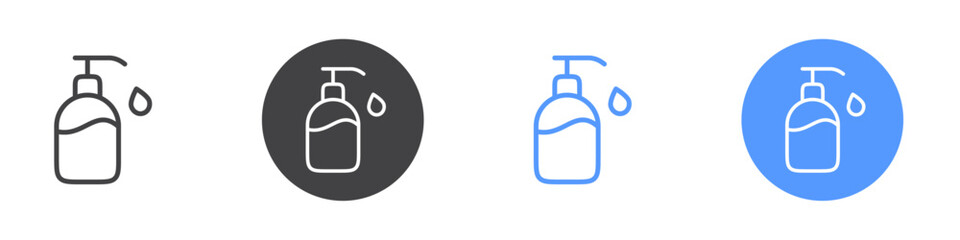 Handwash icon Flat set in black and white color