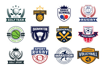 Collection of sport badge logo design. Sport emblem logo.