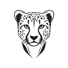 Cheetah in cartoon, doodle style . Image for t-shirt, web, mobile apps and ui. Isolated 2d vector illustration in logo, icon, sketch style, Eps 10, black and white. AI Generative