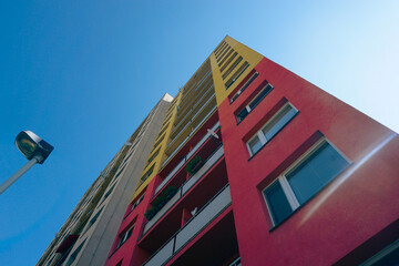 Low angle view a colorful building
