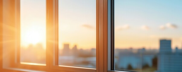 Sunlight streaming through office windows, Monday morning, energizing and optimistic