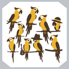 Parrot silhouette vector art illustration, bird parrot logo tropical bird logo icon