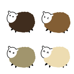Cute Sheep Vector | Various Expressions | Minimalist Design | 4 Vectors