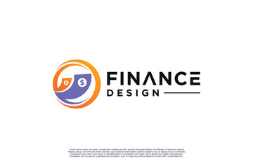 Creative finance logo design combine with money