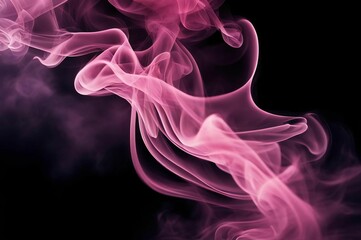 Obraz premium Abstract purple background with smoke. Pink smoke on black. Abstract pink smoke on black background. Flowing air humidifier swirl in atmospheric image. Soft smoke pink cloudy texture background
