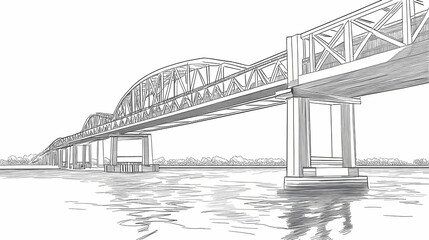 Fototapeta premium Technical diagram of the bridge. Bridge. Illustration