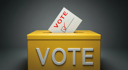 Ballot box with vote cast in election campaign democratic process voting rights civic engagement