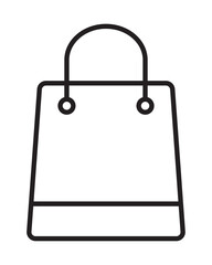 Shopping bag icon - vector line icon. Shopping bag empty, vector illustration isolated on white background. E-Shop, business and online shopping concept.