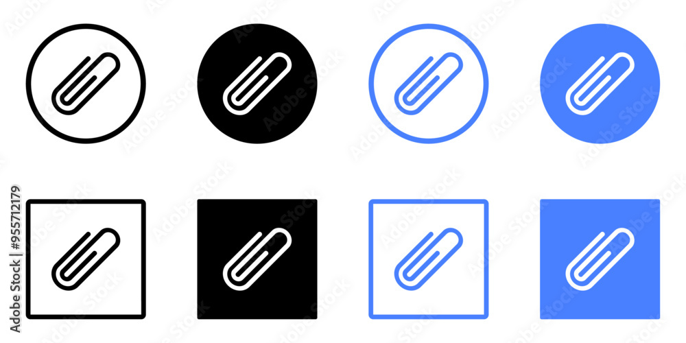 Poster link icon paperclip attached file icons web page url buttons attachment document sign symbol