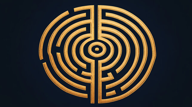 Cretan Labyrinth Symbol. Labyrinth. Illustration