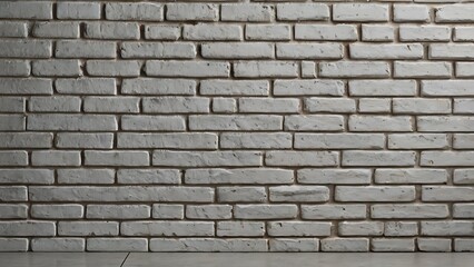 Obraz premium Full white old brick wall textured rough background, stone wall