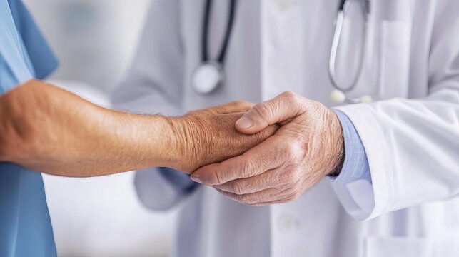 Elderly man receiving compassionate care from his caregiver, warm and supportive, calm setting