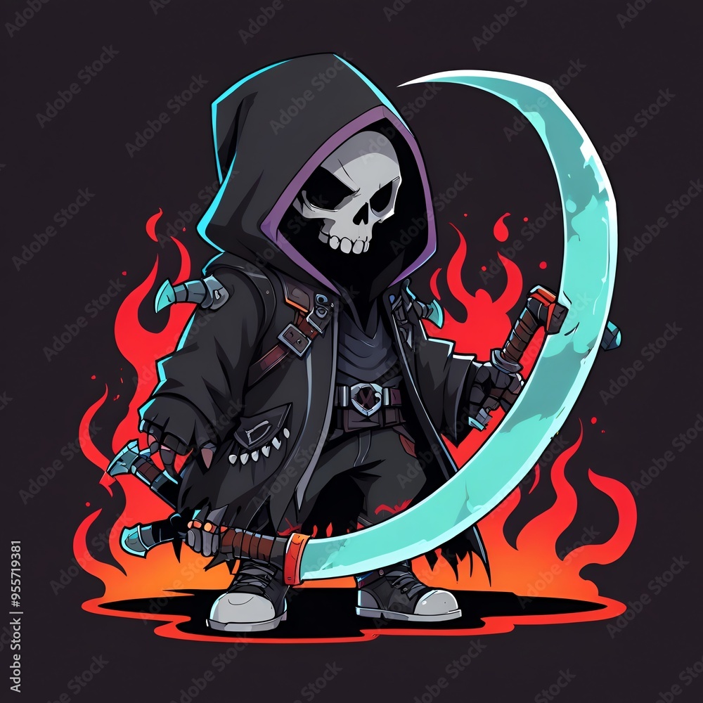 Poster grim reaper illustration