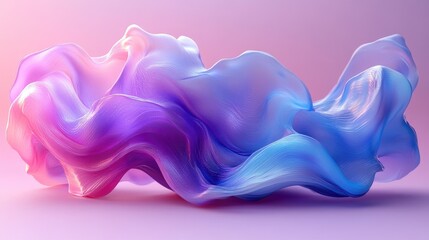Blue and purple gradient color floating liquid blob. 3d rendering picture.