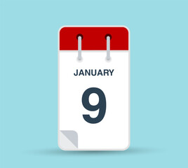 January 9 Vertical calendar leaf