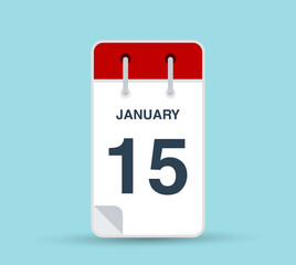 January 15 Vertical calendar leaf