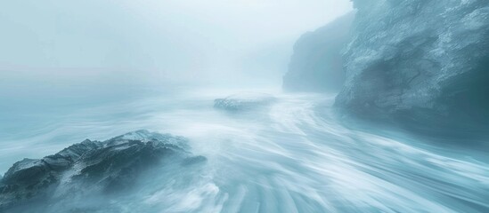 Fototapeta premium Blurred Abstract Background Of Sea And Rock
