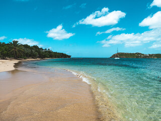 beach with clouds in sky