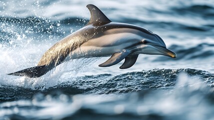 Obraz premium Playful Dolphin Leaping Through Crashing Ocean Waves