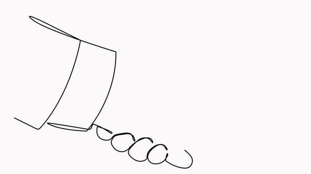 Continuous line drawing handshake animation. Business agreement concept animated video.